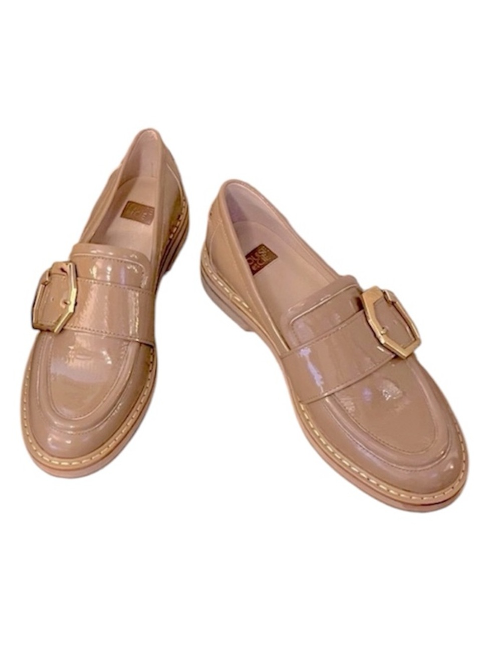 Louise et CIE Women’s Elixen Patent Leather  Neutral Tan Beige Chunky Loafer 6.5